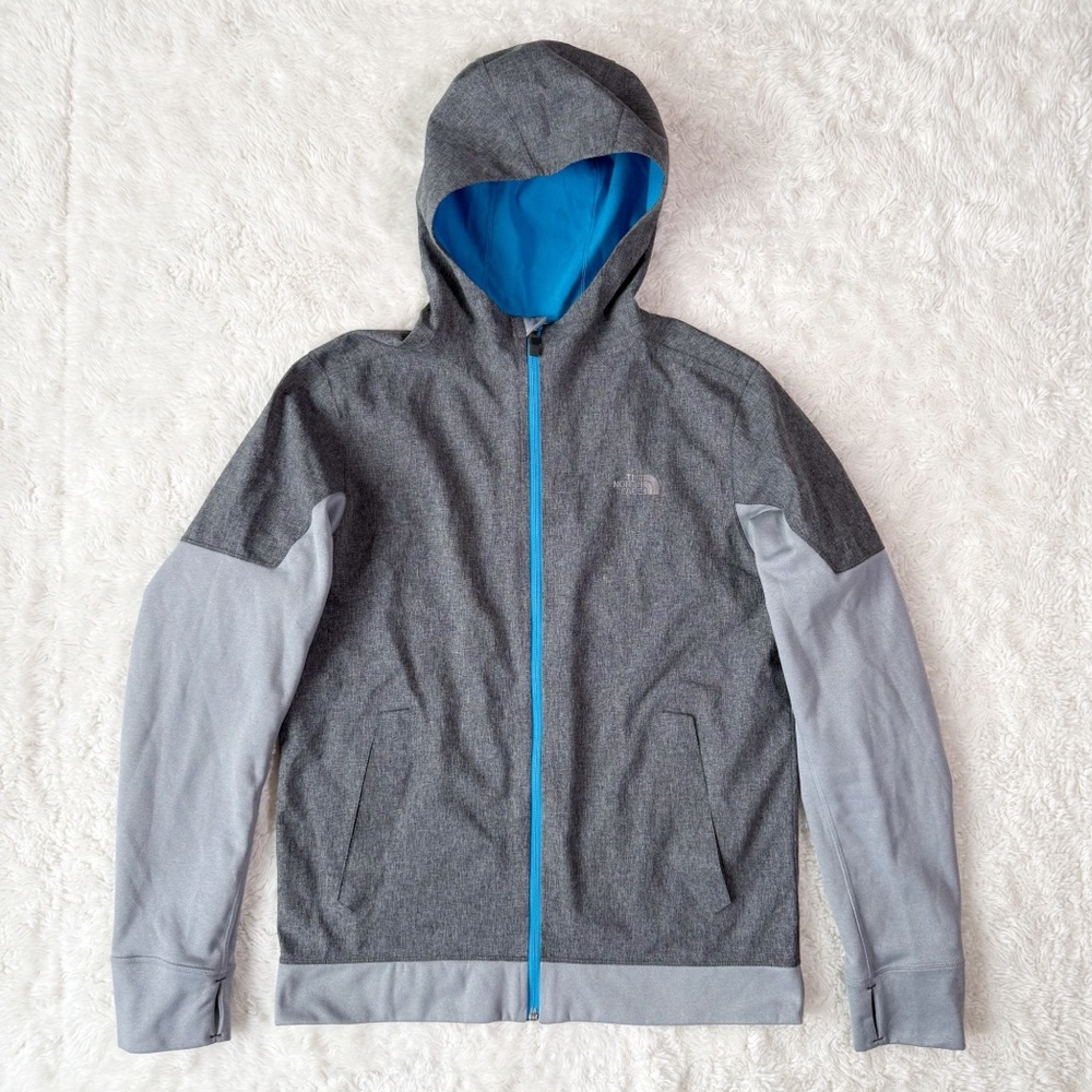 The North Face Men Gray Windbreaker Hooded Jacket MEDIUM Outdoor Hiking Gorpcore